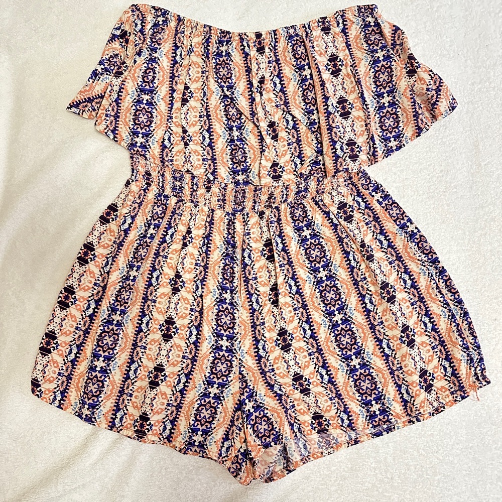 Pink tribal print strapless Romper | Rue21 | Medium